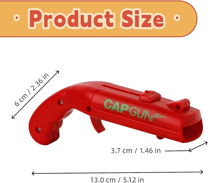 Bottle Cap Launcher (Red) – Fun Bottle Opener Tool That Shoots Caps for Parties, BBQ, Bar Games