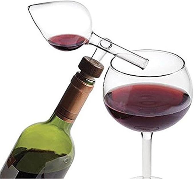Wine Aerator Pourer in-Bottle Aerator Quick Decanter Glass Red White Bottle Pourer with Stopper Transparent Material Suitable for Gift Giving Home, Style A