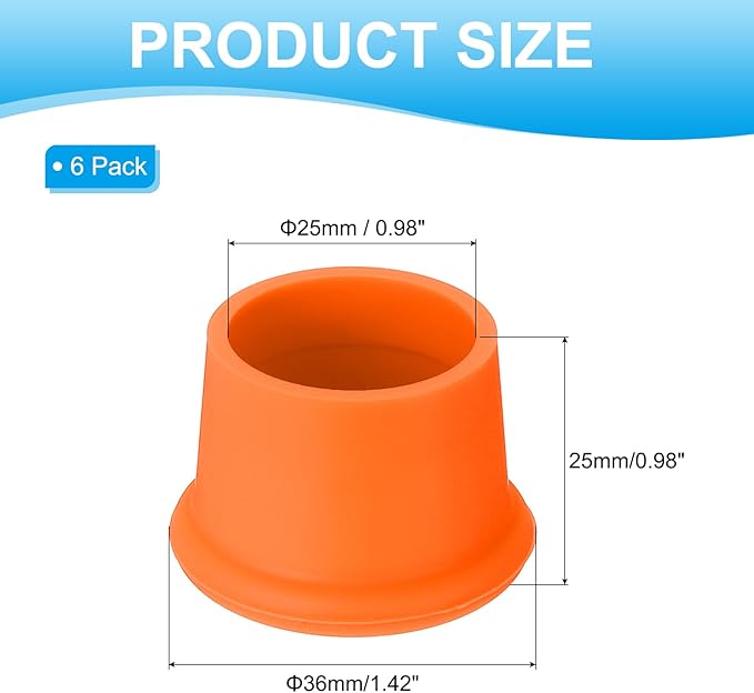 PATIKIL Silicone Wine Stoppers, 6 Pcs Reusable Bottle Cover Wine Corks Bottle Caps Wine Saver Seal Keep Fresh for Beer Beverage Drink, Orange