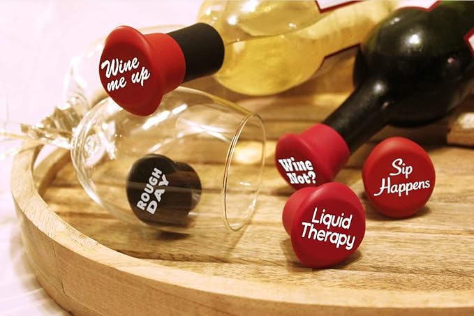 Wine Gifts Set – Wine Accessories Set w/Wooden Box- Wine Gift Set includes Rechargeable Wine Opener Set, Wine Aerator, Wine Stoppers & Pairing Guide- Wine Basket Gift - Valentine's Day Gifts for Women