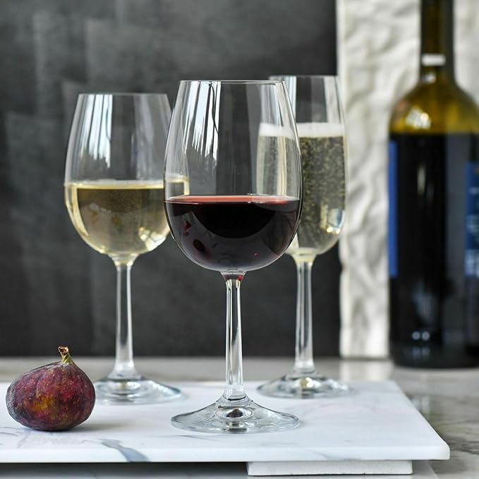 Krosno Red Wine Glasses 390ml - Set of 6 - Pure Collection - Lead-free Crystal Glass - Elegant Design and Timeless Style