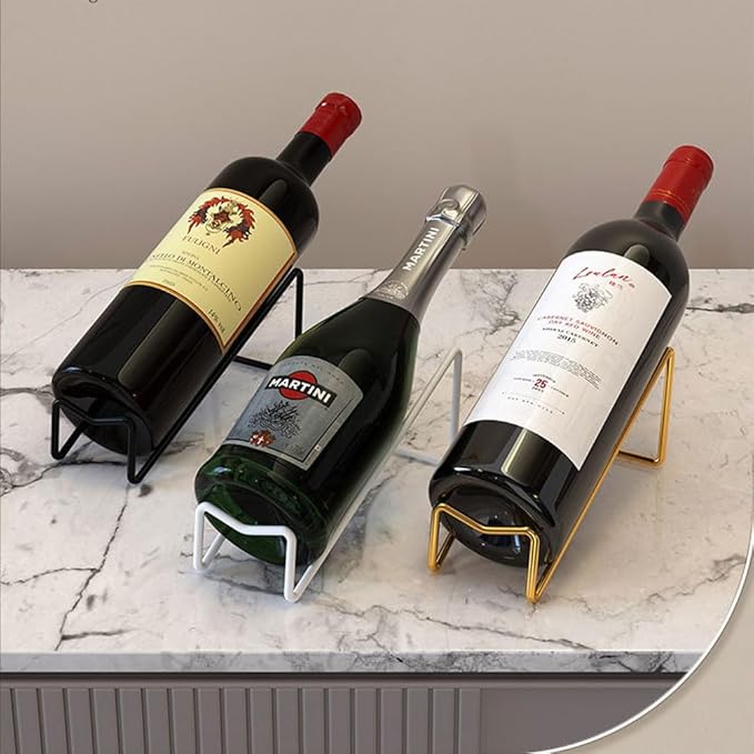 10 Pcs Metal Wine Rack Freestanding -Tabletop/ Countertop Wine Rack Holder - Wine Bottle Storage Rack, Party Wine Holder Stand, Unique Wine Gifts and Accessories for Wine Lovers (Golden)