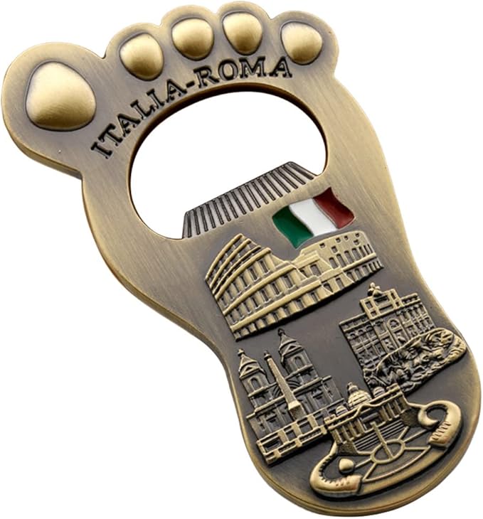 Footprint Bottle Openers,Metal Refrigerator Sticker Opener Italian Bigfoot Tourist Souvenirs Retro Crafts Creative Beer