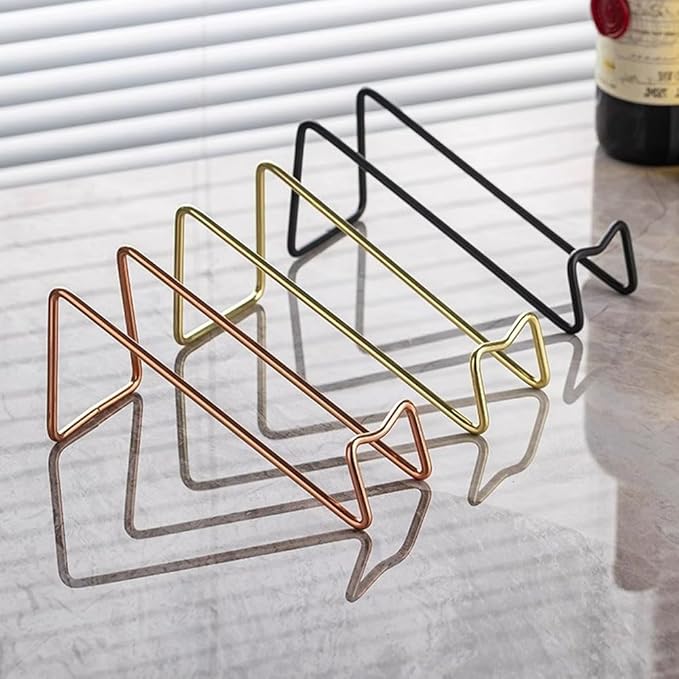 Metal Wine Rack Freestanding -Tabletop Wine Rack Holder - Countertop Wine Bottle Holder - Geometric Design for Table Top Wine Bottle Storage Rack,Perfect Wine Holder Stand (Black)