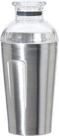 OGGI Groove Insulated Cocktail Shaker-17oz Double Wall Vacuum Insulated Stainless Steel, Tritan Lid has Built In Strainer, Ideal Cocktail Mixer, Martini Shaker, Margarita Shaker, Stainless