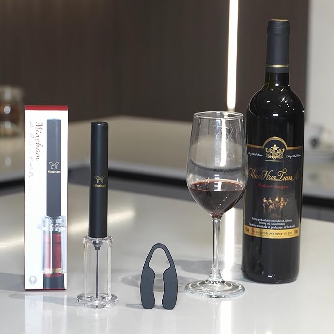 Mincham Wine Opener, Air Pressure Pump Corkscrew Wine Bottle Opener with Foil Cutter, Gifts to Wine Lovers