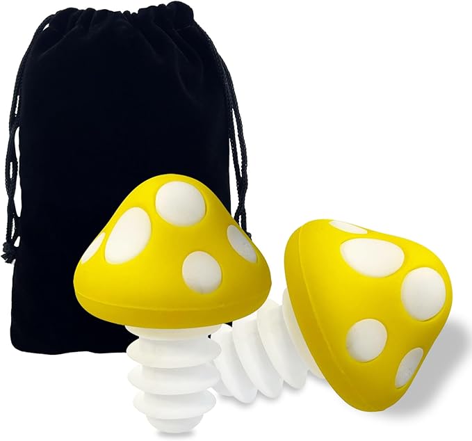 Yellow Mushroom Wine Stoppers Bottle Plug Wine Bottle Stoppers Accessories Kitchen Gadgets Kitchen Gift Set Creative Gifts Halloween Mushroom Decoration -2pcs Bottle Stoppers