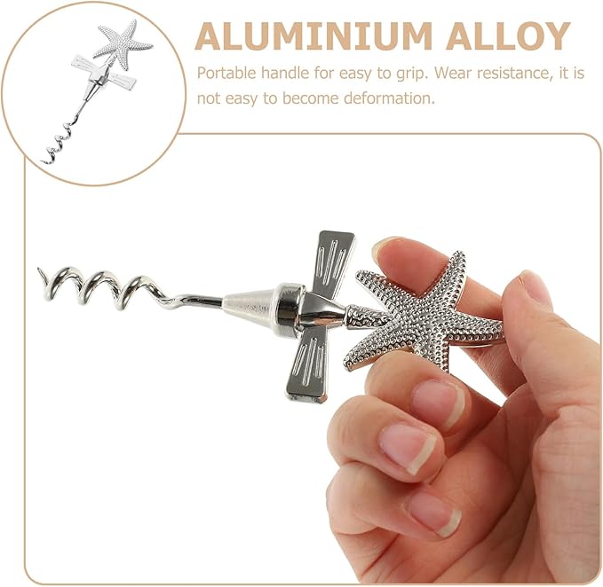 Abaodam Copper Wine Bottle Opener Non-slip Corkscrew with Lid Remover Convenient Portable Sealing Opener for Home Kitchen Bar Use 1pcs