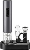 Electric Wine Opener 4-in-1 Automatic Wine Opener Set, Battery Operated Corkscrew Wine Opener and Electric Corkscrew Wine Bottle Opener Kit for Home Bar and Wine Enthusiasts