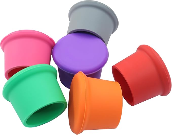 12 Pcs Reusable Silicone Wine Stoppers - Airtight Bottle Stoppers Bottle Cover for Wine, Champagne, and Beer(Multi-Color Set)