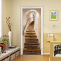 3D Door Stickers Murals Peel and Stick - Stairs - Wallpaper Self-Adhesive Decals Removable PVC Waterproof Poster for Bedroom Living Room 30.3" x 78.7"