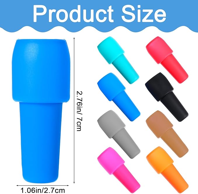 8Pcs Silicone Wine Stopper Reusable Bottle Stoppers Sealed Soft Wine Stoppers Unbreakable Bottle Cover Caps Beer Champagne Stopper Glass Sealer Covers for Keeping Soda Drink Whiskey Fresh