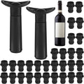 32 Pcs Wine Saver Vacuum Pump Set with 2 Pumps and 30 Stoppers, Reusable Bottle Keepers for Kitchen and Party, Airtight Wine Preservers, Universal Bottle Sealers for Freshness