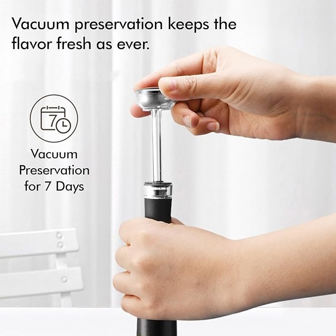 Novara Electric Wine Opener Set 4-in-1 | Rechargeable Corkscrew with Vacuum Stopper, Foil Cutter & Pourer | Automatic Bottle Opener Gift for Wine Lovers