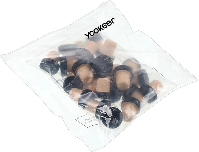 Yookeer T-shaped Stopper Cork Wine Bottle Stoppers Reusable Wine Sealing Plug for Beer Bottles DIY Craft(Black,24 Pieces)