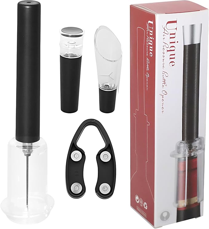 Manual Aerator Corkscrew, Effortless Cork Remover for Old Bottles with Air Pump, Lightweight 124g Construction with Ergonomic Grip, Handheld Camping Kitchen Equipment, Versatile Wedding Gift, Compact