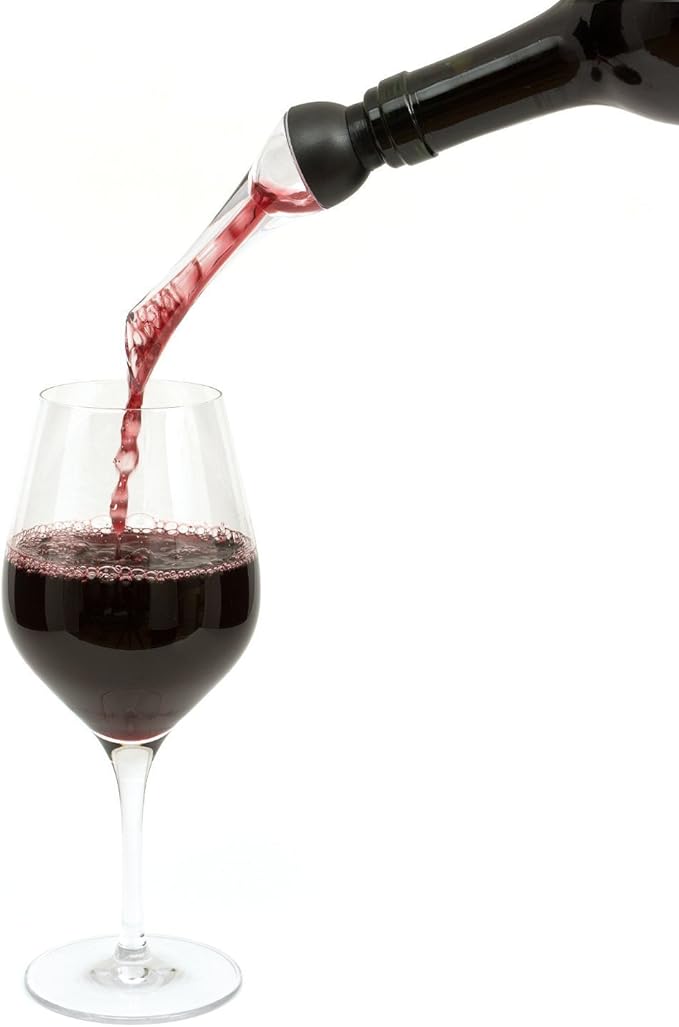 Wine Aerator Pourer - Woodpecker Designed Wine Pourer - Wine Aerating Pourer - Gift Packaging… (Black)