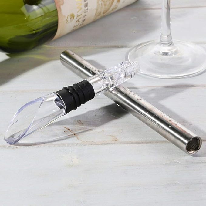YouYah Wine Chiller Stick 3-in-1 Stainless Steel Wine Bottle Cooler Stick,Rapid Iceless Wine Chilling Rod with Aerator and Pourer,Wine Gift