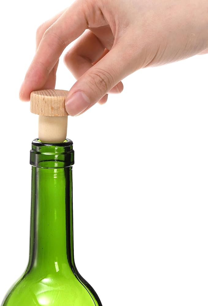 Eorbow 60 Pieces T-Shaped Wine Corks, Reusable Cork Plugs, Wooden and Rubber Wine Stoppers, Sealing Bottle Stoppers for Wine, Beer, DIY Craft