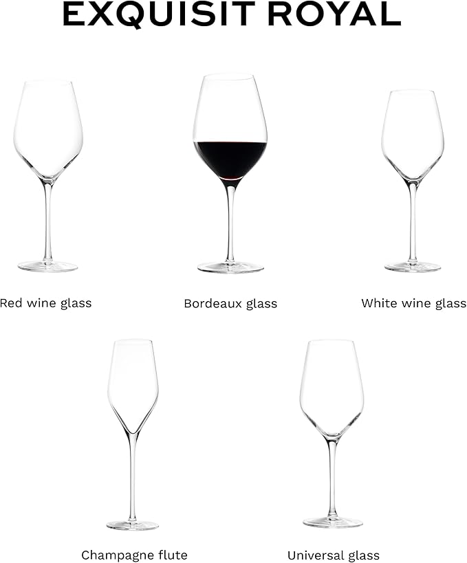 Stölzle Lausitz Red Wine Glasses Exquisit Royal Set of 6, 16 1/4 oz – Premium Crystal Glasses for Red Wine – Elegant Red Wine Goblets for Maximum Aroma – Dishwasher & Shock Resistant