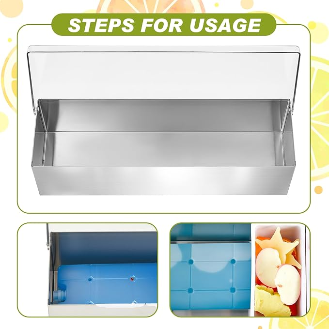 Mifoci Bartending Supplies 4 Compartments Garnish Tray with Lid Bar Caddy 3 Tier Glass Rimmer Stainless Steel Bottle Pourers Juice Pouring Cocktail Tools Stainless Steel Serving Accessories