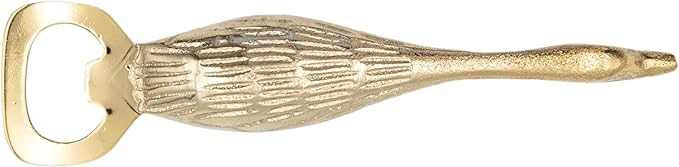 Creative Co-Op Cast Aluminum and Stainless Steel Duck Shaped Bottle Opener, Gold