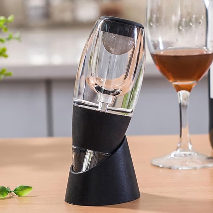 D&Slifei Wine Aerator Pourer with LED Light and Stainless Steel Filter, Unique Aeration Device, Quickly Enhances Wine Flavors for a Smoother Finish, Ideal Gift for Wine Lovers