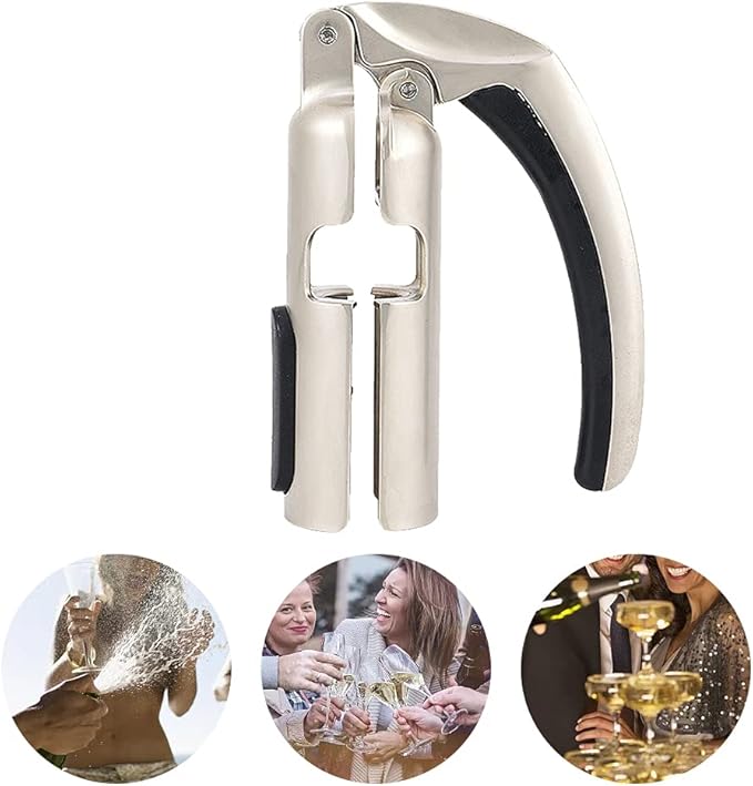 Champagne Bottle Opener, Portable Zinc Alloy Bar Jar Cork Puller Champagne Corkscrew, Professional Best Kitchen Sparkling Wine Bottle Lovers Waiters Corkscrew Opener(SIZE:opener)
