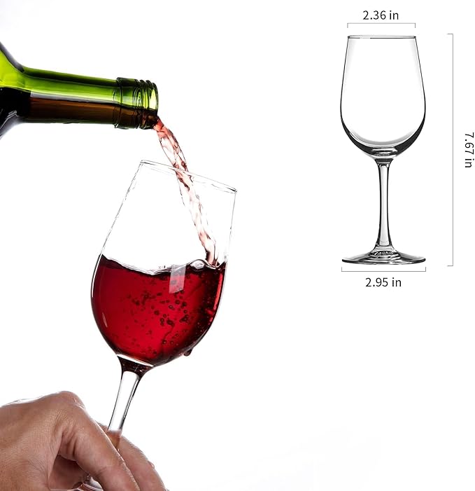 PARACITY Wine Glasses Clear Red White Wine Glass Goblets Crystal Stemware (4PCS)