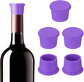 PATIKIL Silicone Wine Stoppers, 6 Pcs Reusable Bottle Cover Wine Corks Bottle Caps Wine Saver Seal Keep Fresh for Beer Beverage Drink, Purple