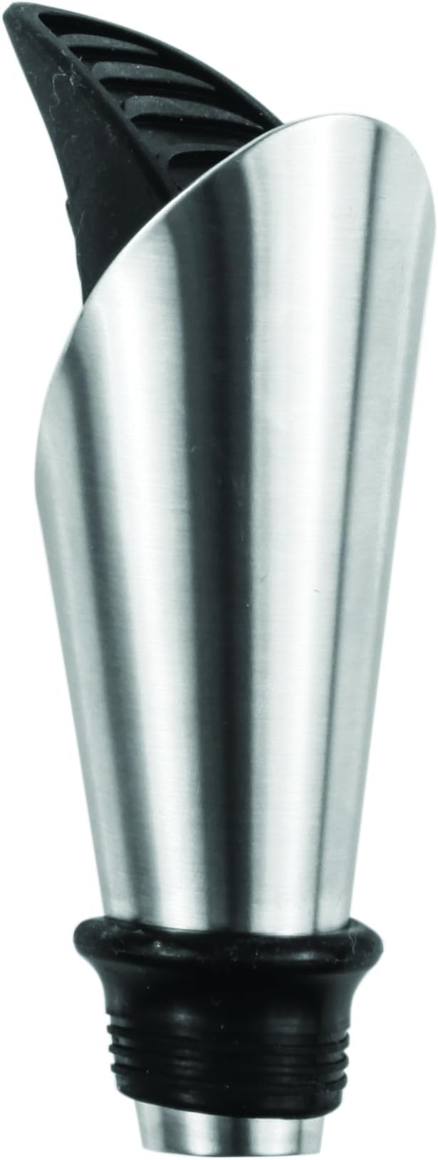 TRUE Duo Wine Pourer and Stopper, Bottle Sealer, Drip Free Pourer, Wine Cork Spout, 2-Piece Design, Silicone and Stainless Steel