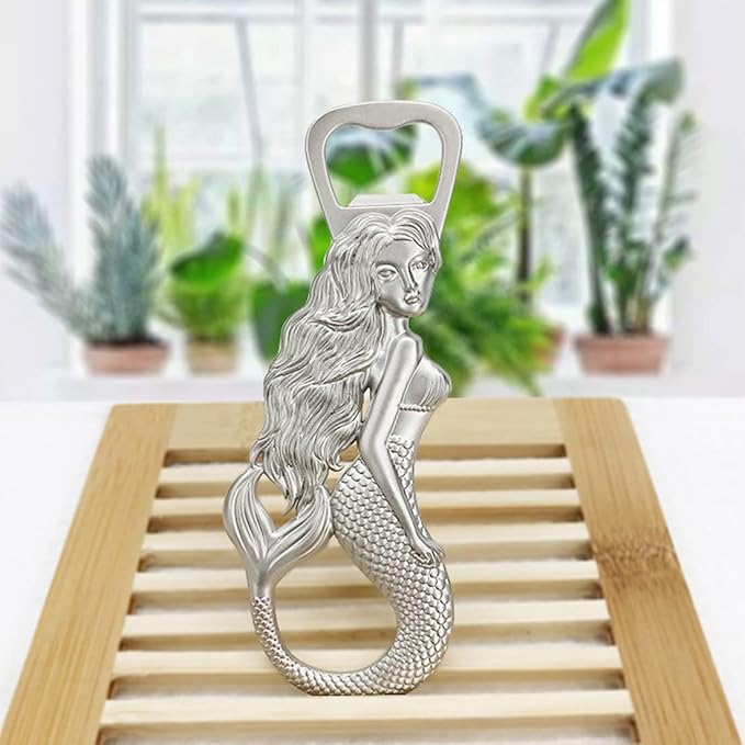 Mermaid Bottle Opener - Heavy Duty Beer Openers Fridge Magnet, Vintage Rustic Style Wine and Cap for Christmas, Home Party,Life Decor Kitchen
