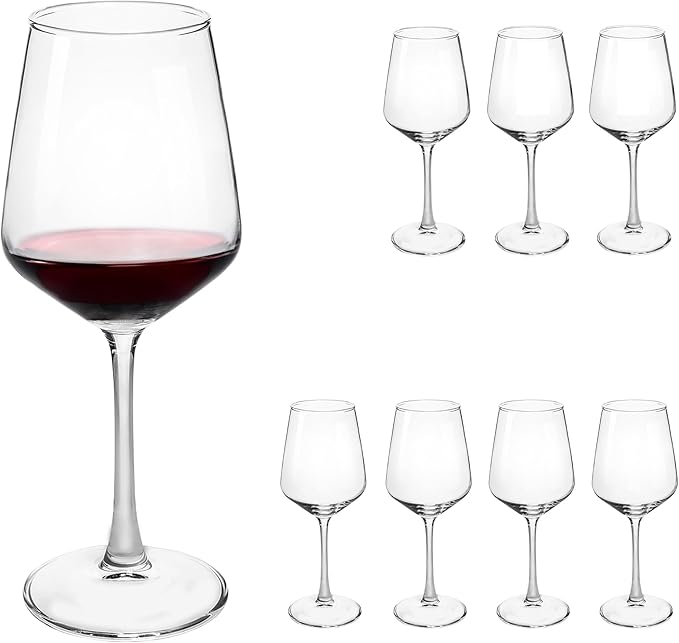 Wine Glasses set of 8, 12 oz Durable Red White Wine Glasses for Wedding, Party, Dishwasher Safe