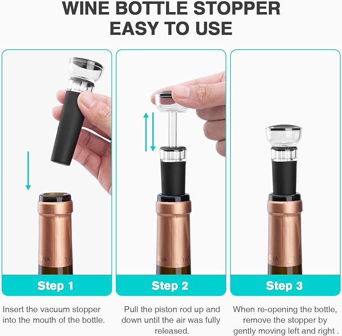 mafiti Wine Opener Battery Operated, Automatic Electric Wine Bottle Opener with 2 in 1 Wine Stopper and Portable Corkscrew Foil Cutter, Wine Gifts for Women Men