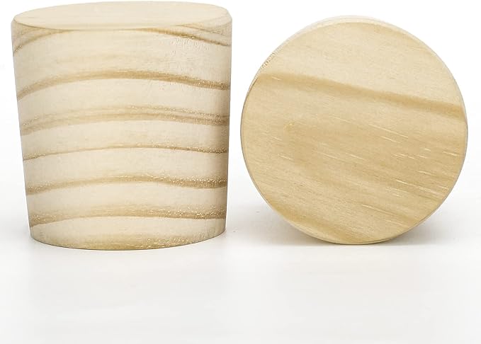 Weysat 1 Pcs Wine Barrel Cork Plug Stopper 2 Inch Whiskey Barrel Bung Hole Plug Oak Wood for Whiskey Beer Bottle Crafts