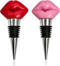 2 Packs Red and Pink Lips Wine Bottle Stopper - Novelty Bar Decor, Reusable Wine Preserver for Any Occasion, Decorative Beverage Sealer for Home Bar and Party