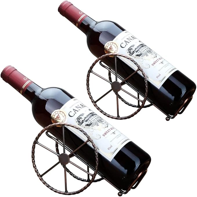 2PCS Countertop Wine Rack, for Wine Storage - Red Bronze Metal Wine Rack for Living Room, Dining Room, Wine Cellar, Bar