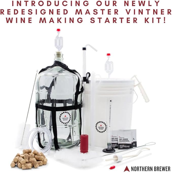 Master Vintner Wine Making Starter Kit – Complete Home Fermentation Equipment for 6 Gallons – Compatible with Wine Recipe Kits
