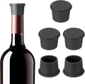 PATIKIL Silicone Wine Stoppers, 6 Pcs Reusable Bottle Cover Wine Corks Bottle Caps Wine Saver Seal Keep Fresh for Beer Beverage Drink, Black