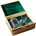 Wine Enthusiast Golf Whiskey Decanter Glasses Gift Set Box – Golf Themed Lead-Free Crystal Decanter, 2 Golf Ball Glasses Wood Box – Unique Gift for Men, Whiskey Lovers, Golfers