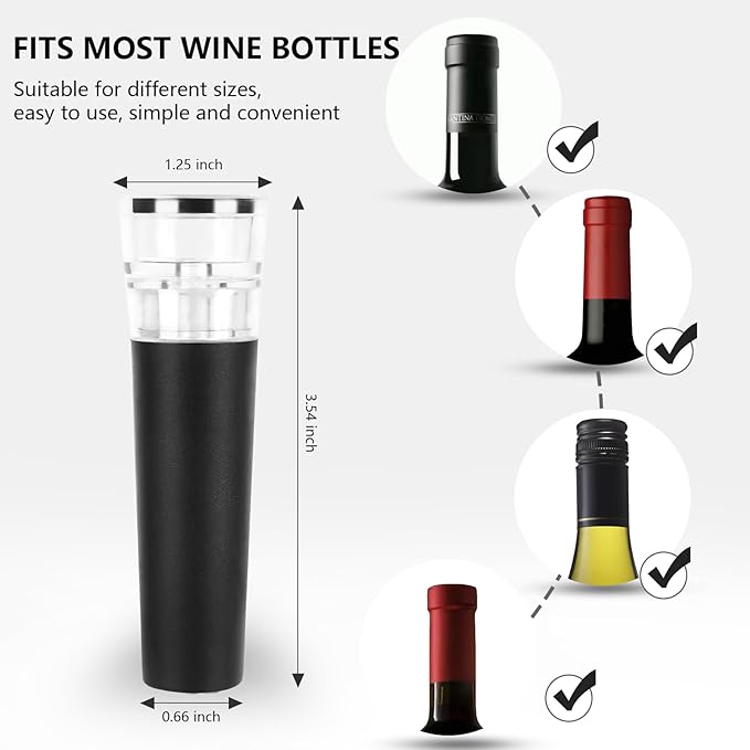 Wine Accessory Set With One Foil Cutter,One Aerator Pourer And One Wine Stopper(3PCS),A Great Helper For Wine Lovers.
