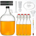 Complete Mead Making Kit for Beginners – 1 Gallon Glass Carboy Fermentation Set, Includes Airlock, Hydrometer, Auto Siphon & 4 Bottles – Easy Home Brewing Starter Kit for Mead, Wine & Fruit Wine