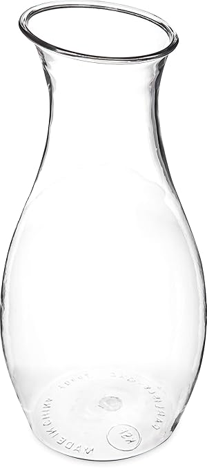 Carlisle FoodService Products Cascata Carafe for Water, Juice, and Wine for Kitchen and Restaurant, Polycarbonate, 52 Ounces, Clear, (Pack of 12)