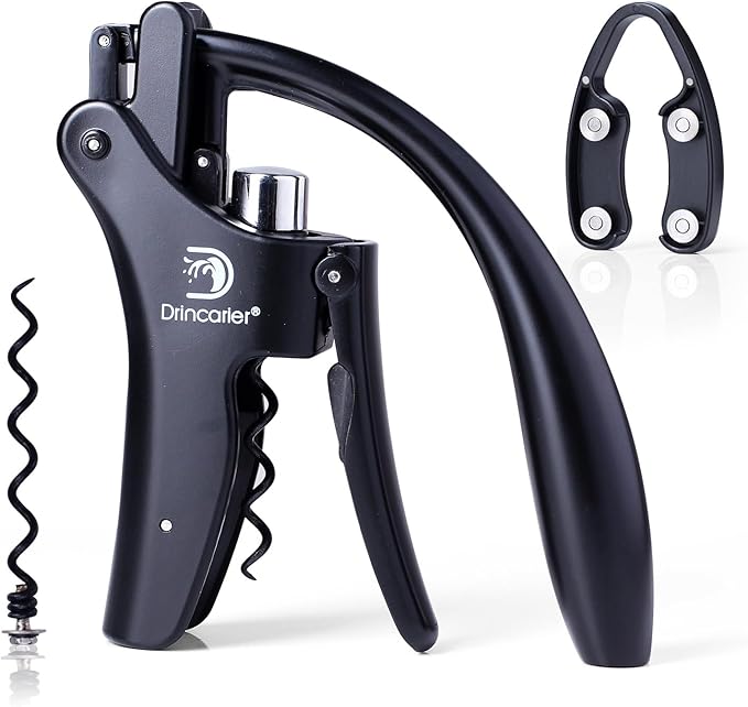 Wine Opener Compact Vertical Corkscrew Wine Bottle Opener with Built-in Foil Cutter