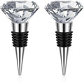 2 PCS Crystal Wine Toppers For Wine Bottles, Crystal Decorative Wines Stoppers, Decorative Glass Wines Stopper with Rhinestones for Gifts and Home Bar