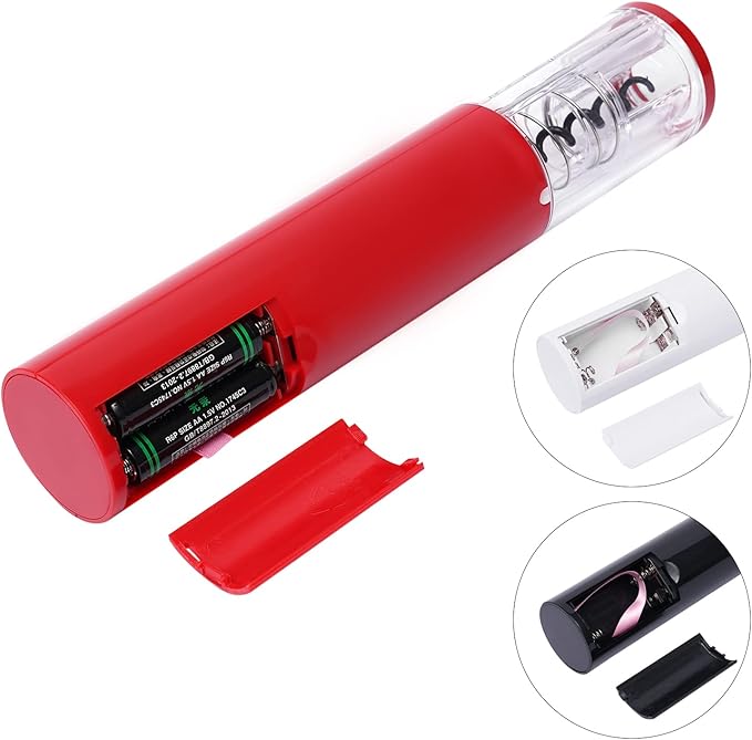 Electric Wine Opener, Automatic Electric Wine Bottle Corkscrew Opener Battery Power Supply Bottle Opener with Foil Cutter Gifts for Wine Lovers Kitchen Gadgets for Home, Party, Outdoor (Red)