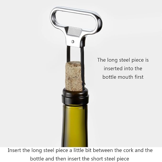 Two Prong Wine Bottle Opener Corkscrew Remover Wine Bottle Opener Wine Bottle Opener, Black