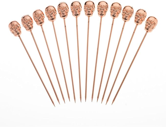 Barfly Cocktail Picks, Skull Top, Copper
