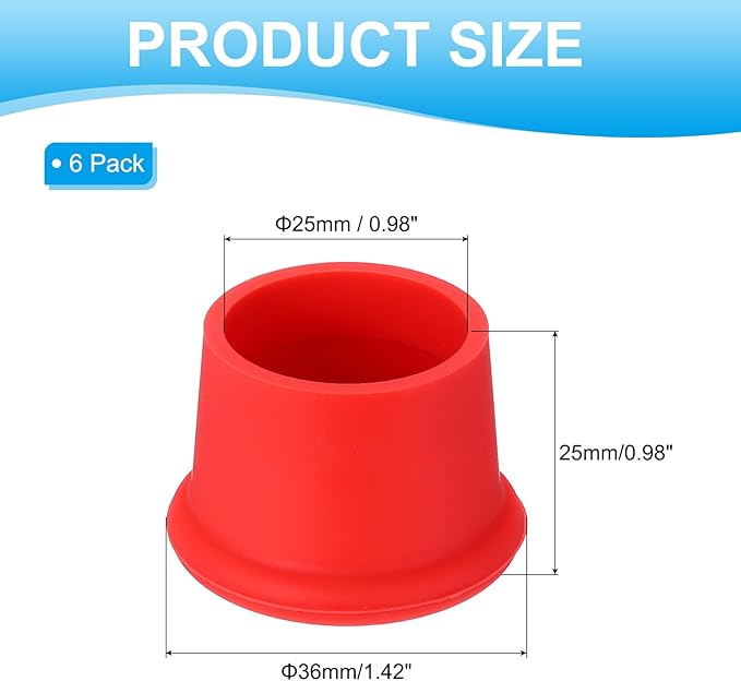 PATIKIL Silicone Wine Stoppers, 6 Pcs Reusable Bottle Cover Wine Corks Bottle Caps Wine Saver Seal Keep Fresh for Beer Beverage Drink, Red