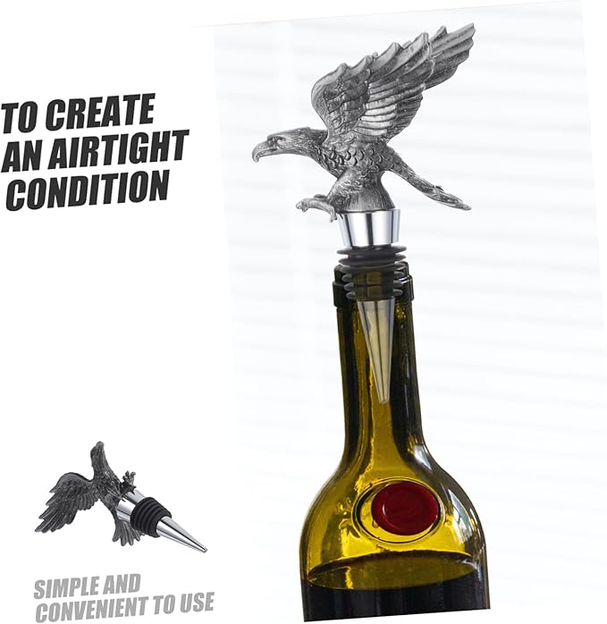Cabilock Creative Eagle Shape Wine Bottle Stopper Zinc Alloy Sealing Plug for Wine Preservation and Decoration Easy to Use Soda Beer and Oil Bottles